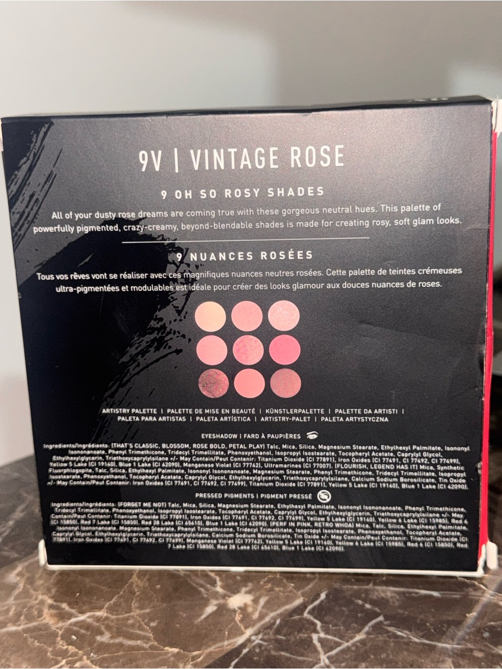 Morphe 9V Vintage Rose Eyeshadow Palette - Pink, Rose, Peach Tones - Picture 4 of 4